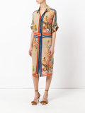 printed silk shirt dress 
