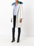  fur collar single breasted coat 