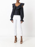 eyelet-detail cropped jeans