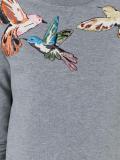 birds patch flared dress