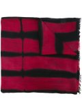 striped effect frayed scarf