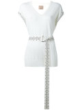 belted stud detail vest