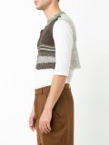 distressed knit cropped vest 