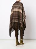 ethnic motif knit poncho