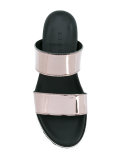 metallic straps platform sandals