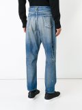 splattered tapered jeans