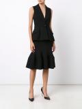 single button peplum vest