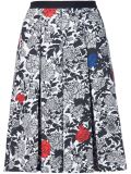 garden print pleated skirt
