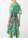multiple print cut-out dress