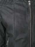 zipped leather jacket