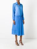 pleated trim shirt dress 