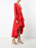 cascading tail V-neck dress