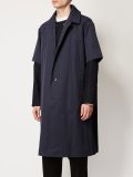 叠层袖中长款外套