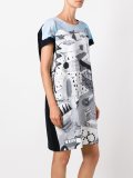 contrasting printed panel dress