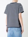 striped lace-up T-shirt
