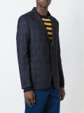 checked pattern notched lapels blazer