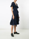 belted ruffle trim dress 