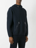 zip-detail hooded sweatshirt
