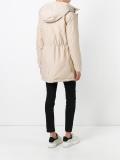 trimmed hood zipped coat