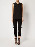 drawstring sleeveless blouse