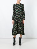 multi-print flared dress