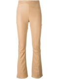 flared leather trousers