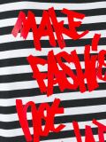 make fashion not war涂鸦条纹T恤
