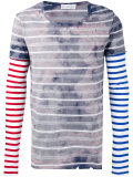 stained striped destroyed T-shirt