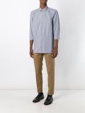 concealed fastening striped shirt