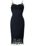 lace-trimmed fitted dress