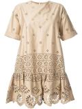exploded eyelet T-shirt dress