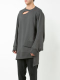 cut-out asymmetric sweatshirt