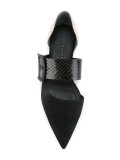 snakeskin effect buckled flats