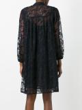 V-neck sheer shift dress