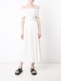 pleated midi skirt