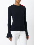 buttoned shoulder jumper