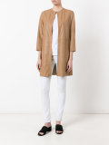 cropped sleeve coat