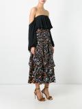 floral print ruffled skirt