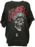 skull print distressed sweatshirt