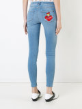 embroidered heart skinny jeans