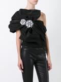 one shoulder oversized bow top