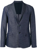 striped chambray blazer