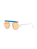 pen motif round sunglasses