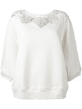 lace neck blouse