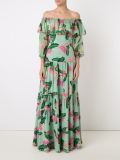 off-shoulder flared long dress