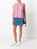 patterned ruffle blouse