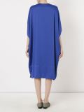abstract print pleated midi dress