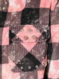 checked studded shirt jacket