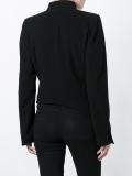 asymmetric curve zip front cropped jacket