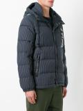 pinstripe hooded down jacket